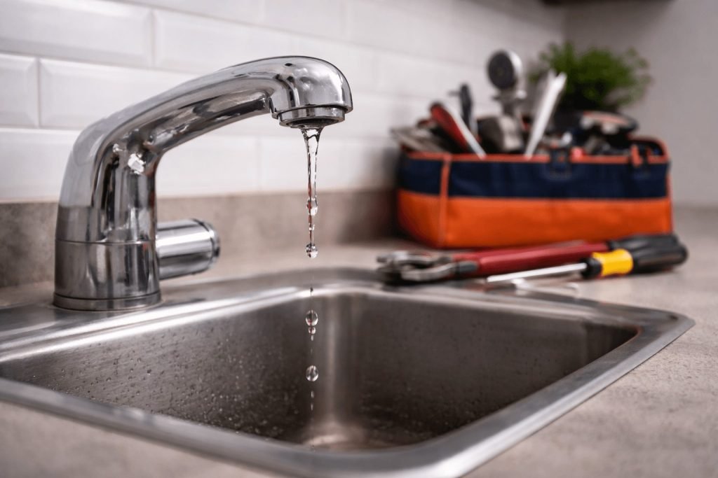 Leaky kitchen faucet and drain issue repair in Snow Camp NC